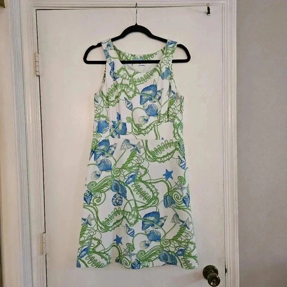 J McLaughlin Seashell Print Catalina Dress Size Medium - Picture 1 of 7